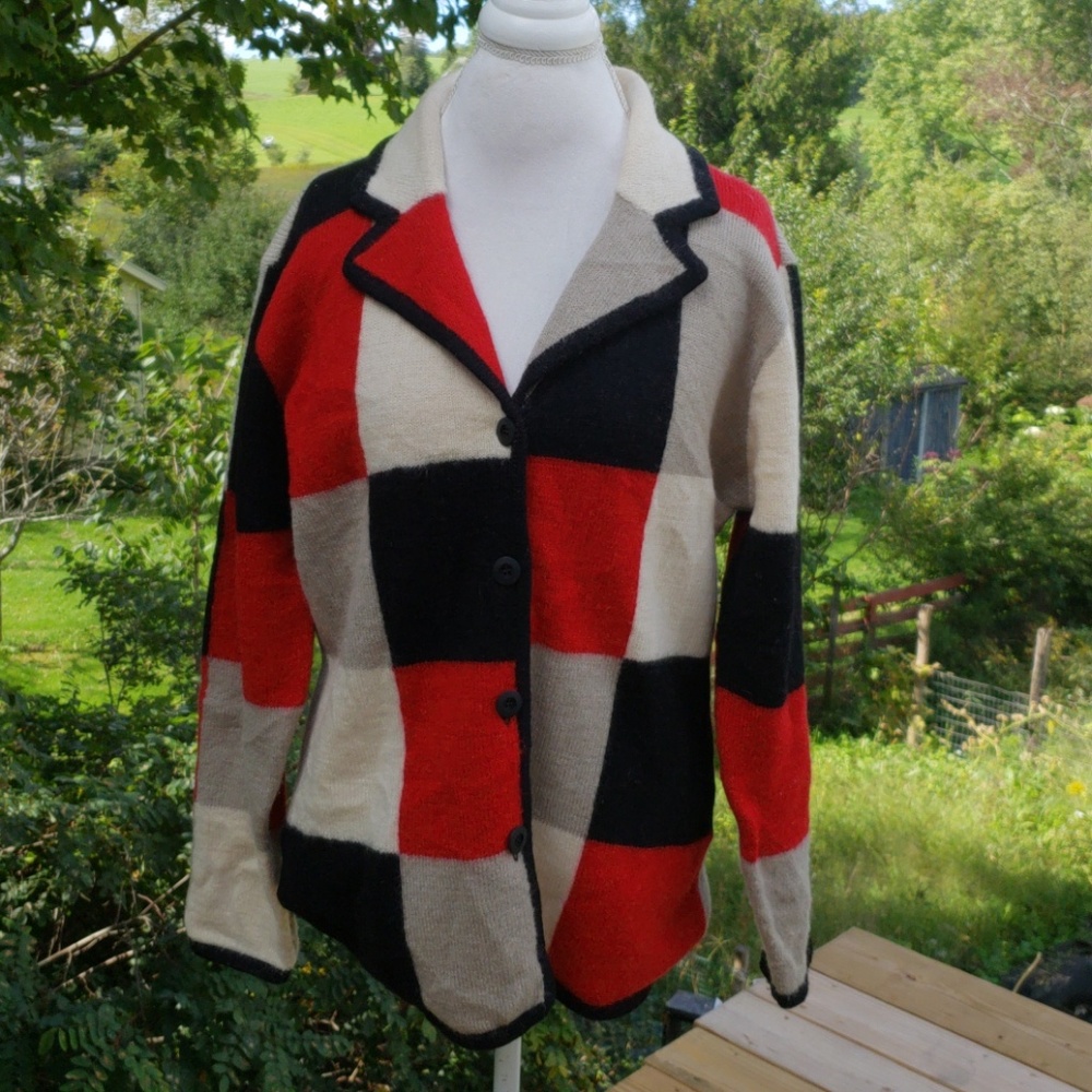 Talbots Wool Button Up Sweater Sz L - image 4